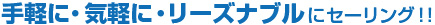 手軽に・気軽に・リーズナブルにセーリング!!